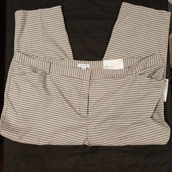 🤍Liz Claiborne Emma Ankle Length Mid Rise Plaid Navy Pink Dress Pant Size 28W - Picture 4 of 8